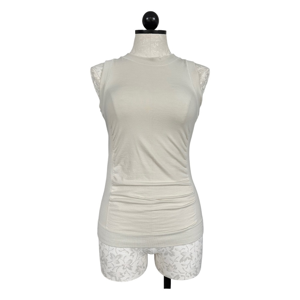 Athleta Foresthill Ascent Wool Seamless Tank Top Mesh Back Cream Size XS - Picture 5 of 15